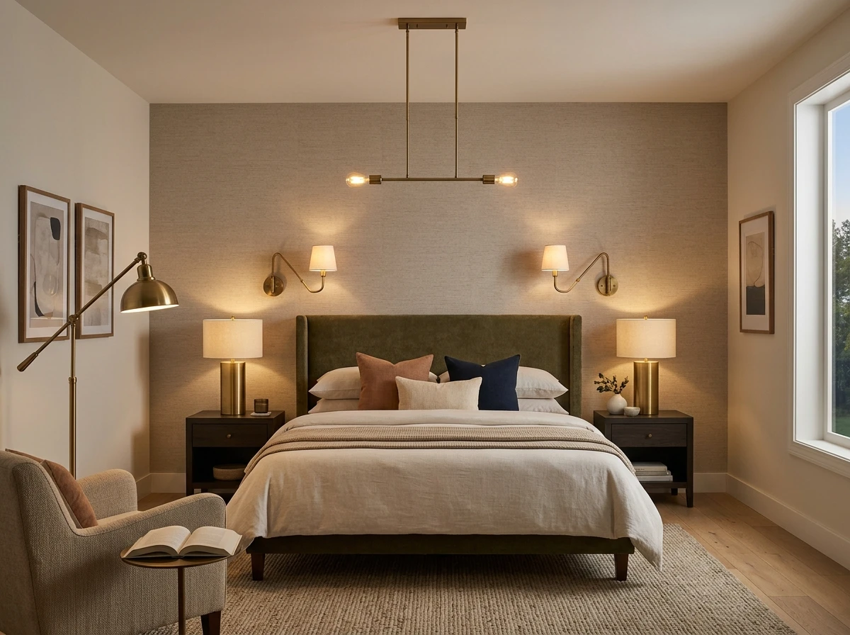 Luminaires en laiton pour une chambre chic et chaleureuse