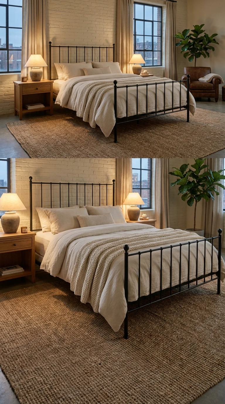 Lit en métal noir pour une chambre au style industriel chic