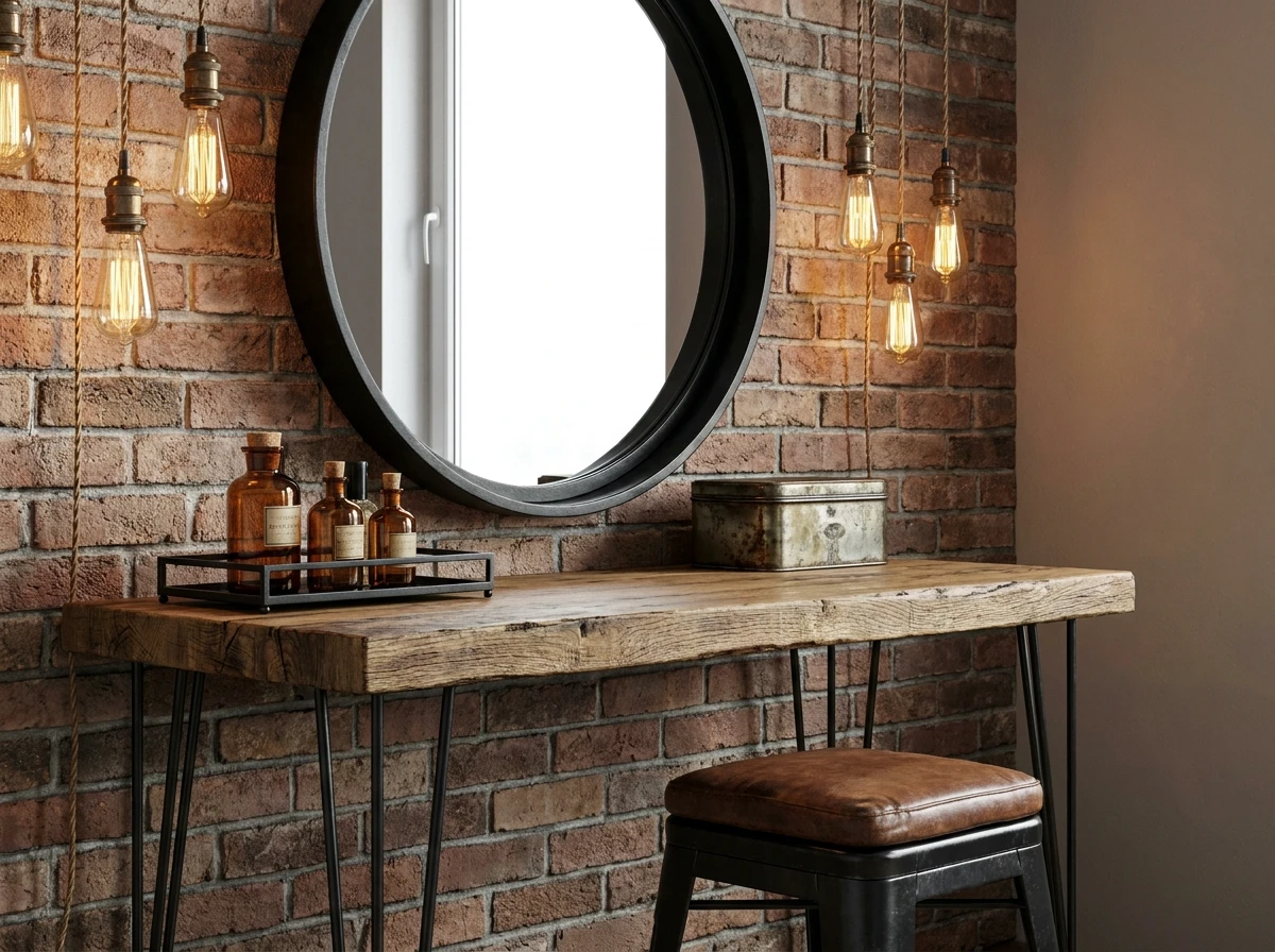 Choisir une coiffeuse en métal et bois au design industriel