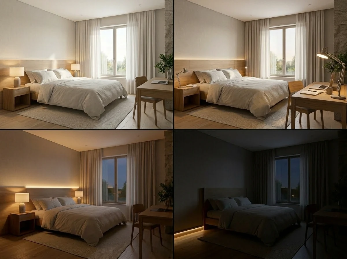Créer un programme d'éclairage complet pour une chambre
