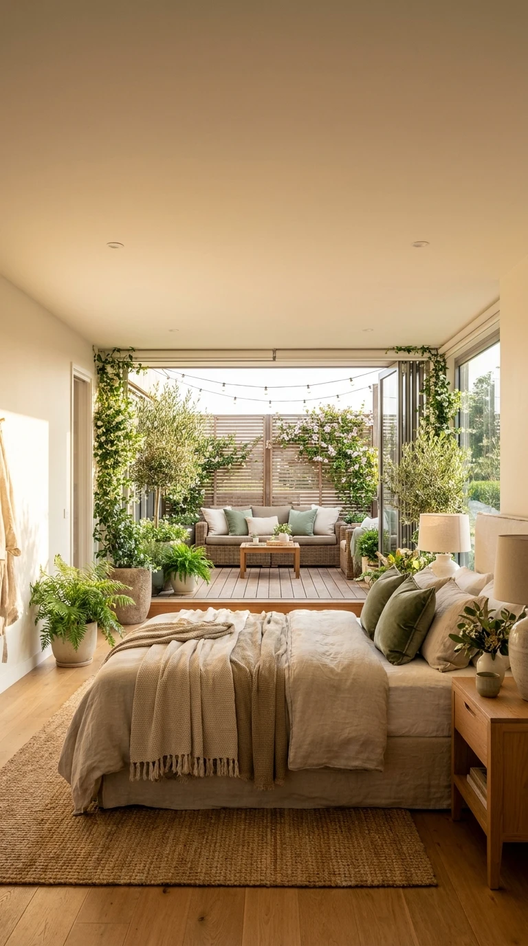 Aménagement d'une suite parentale avec balcon terrasse