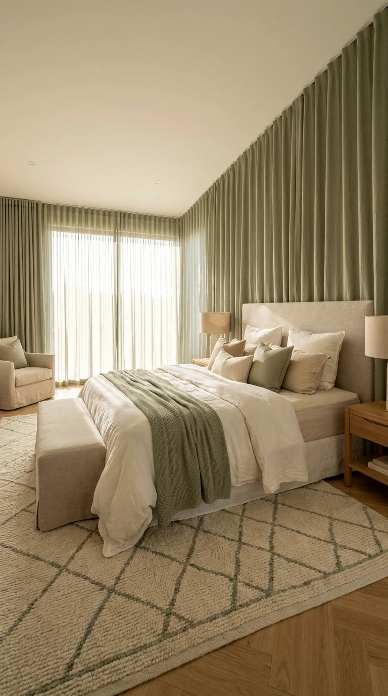 Vision globale de l'habillage textile pour une chambre