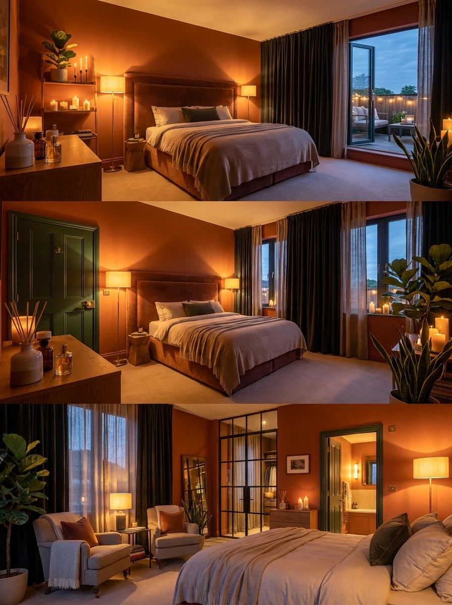 Conception d'une chambre intimiste et chaleureuse