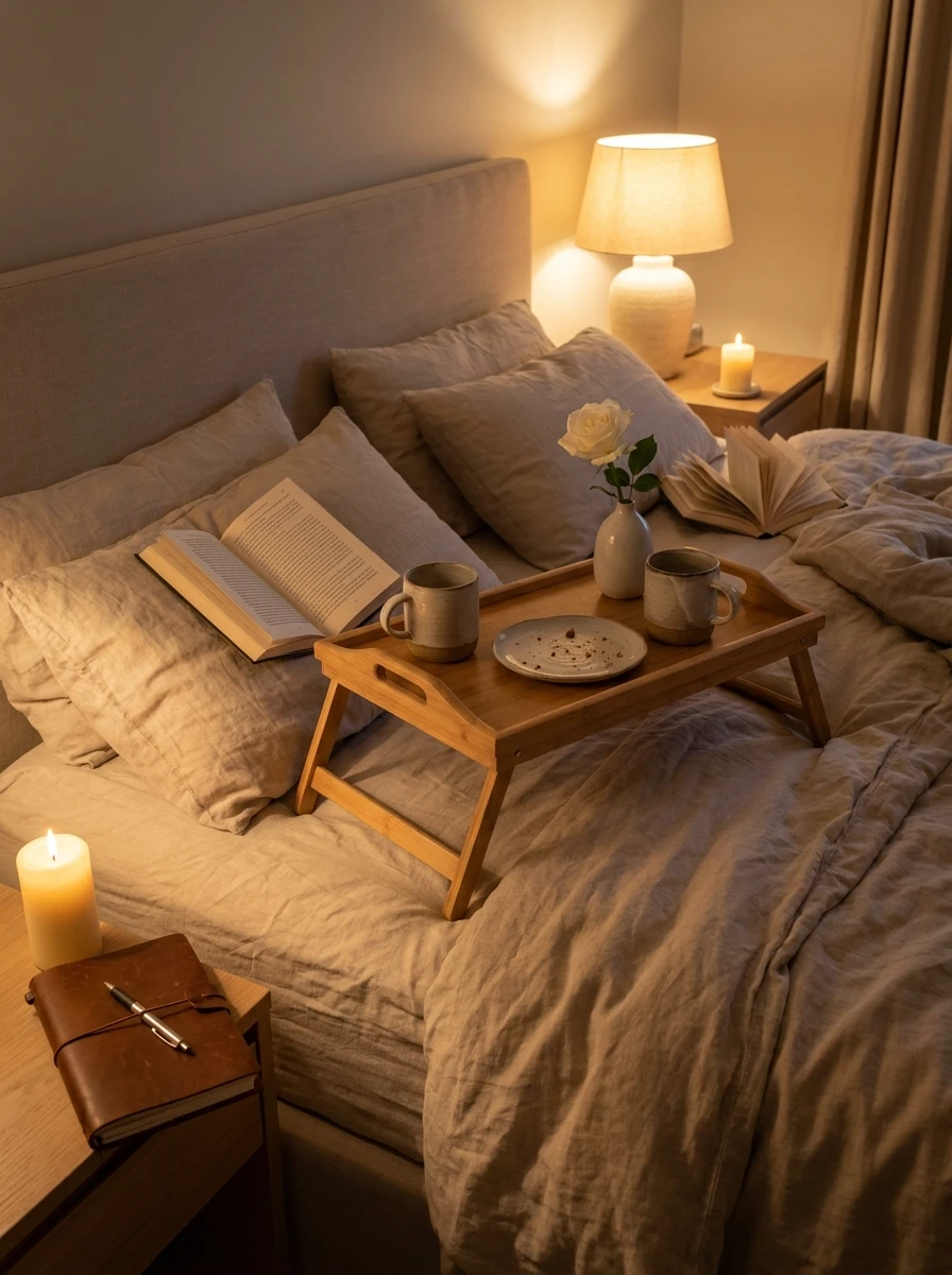 Rituels de couple et bien-être dans la chambre parentale