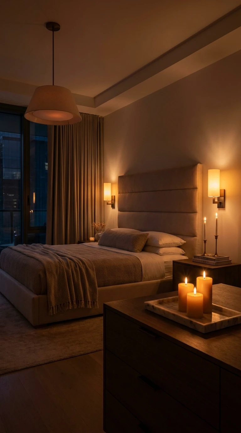 Créer une ambiance intime le soir avec les bougies et les variateurs