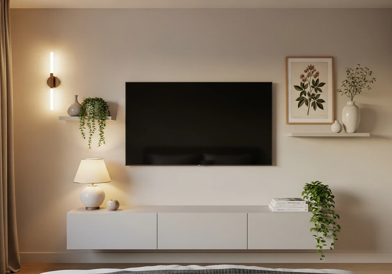 Aménagement et décoration murale autour de la télévision