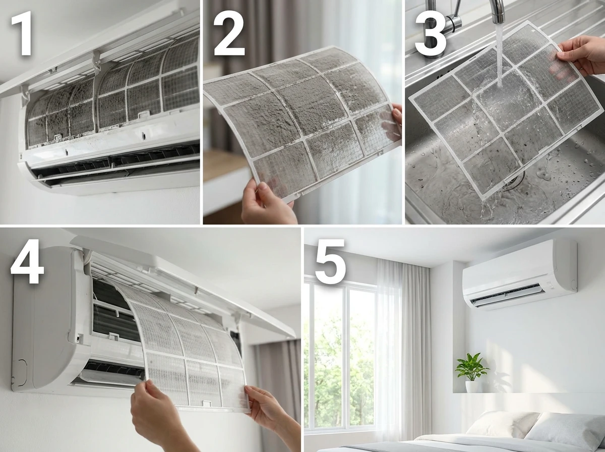 Étapes pour nettoyer un filtre de climatisation et assainir l'air