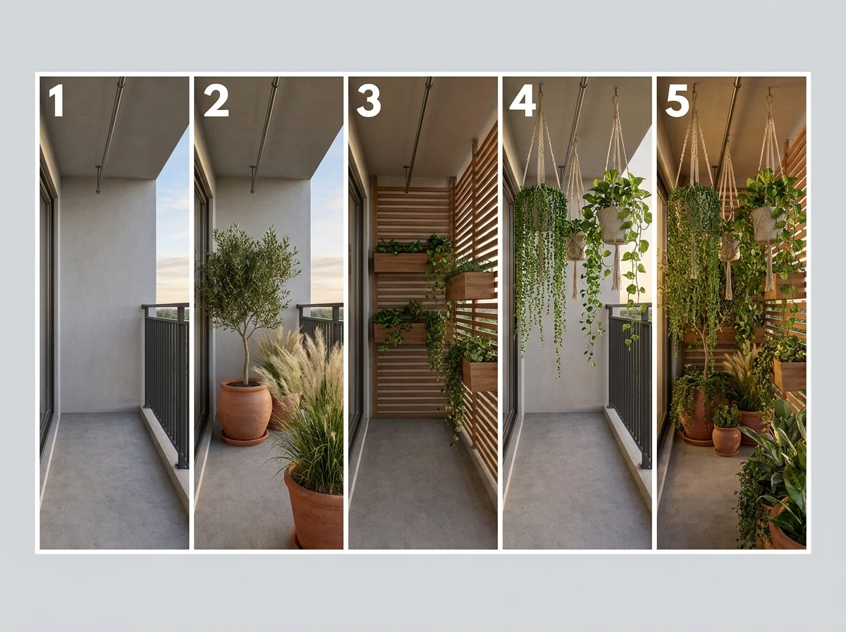 Étapes pour créer un jardin suspendu végétalisé sur un balcon