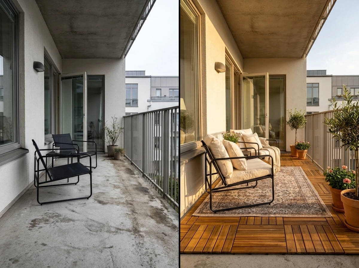 Rénovation de balcon : habiller le sol pour un aspect chaleureux