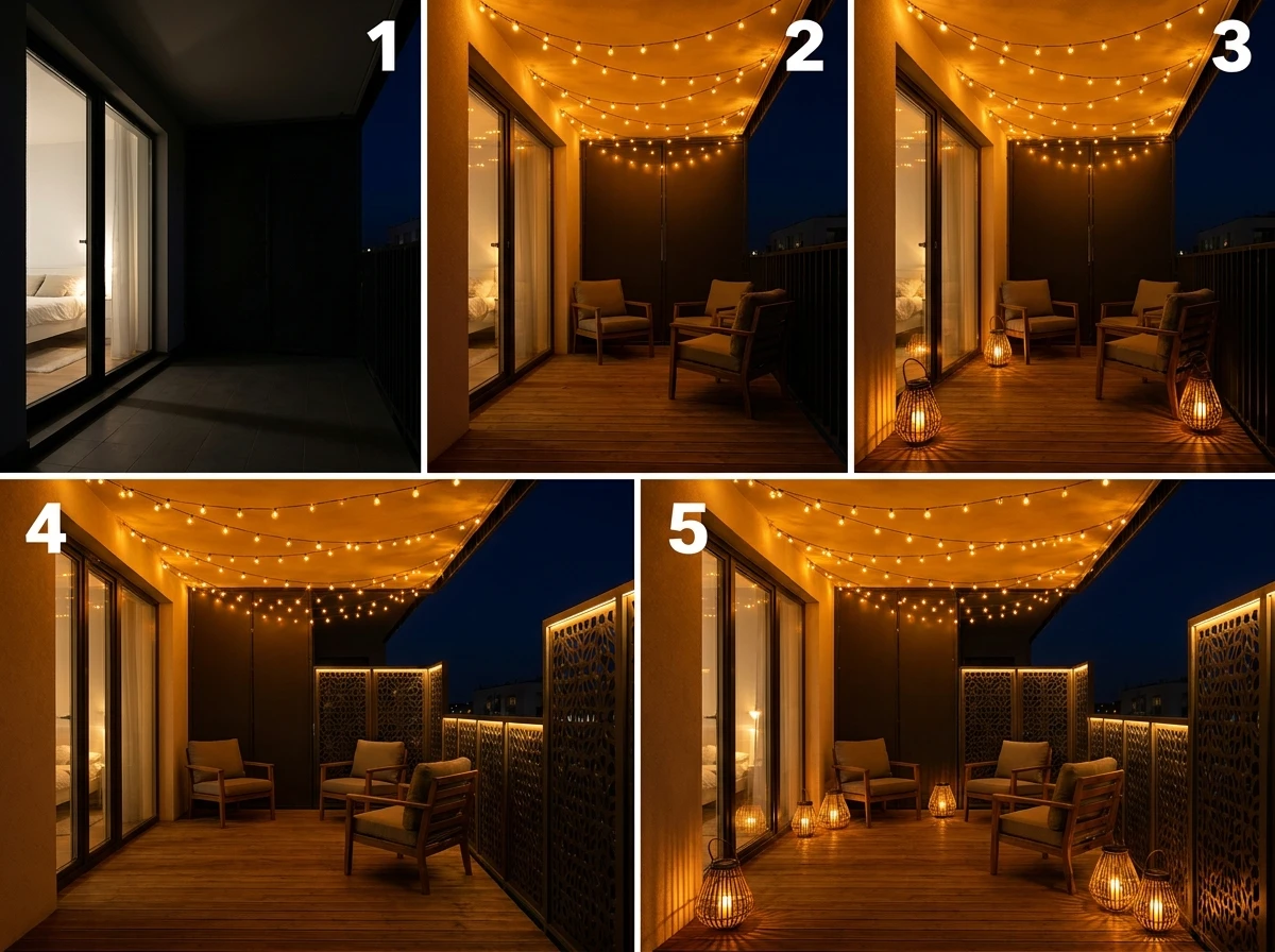 Aménager un éclairage d'ambiance sur un balcon