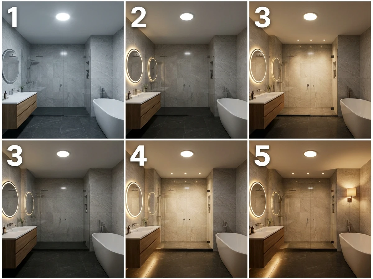 Installer un éclairage de salle de bain par zones