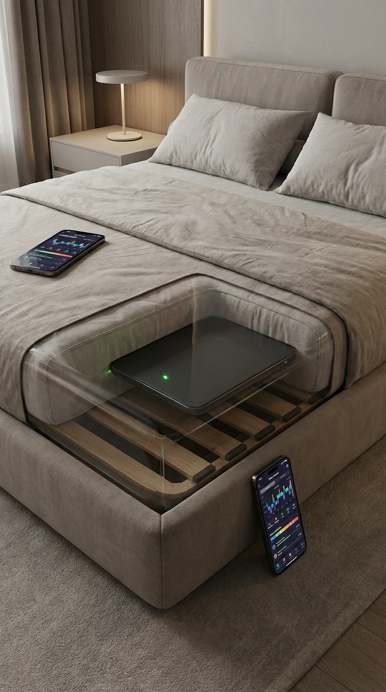 Installation d'un tracker de sommeil discret sous le matelas