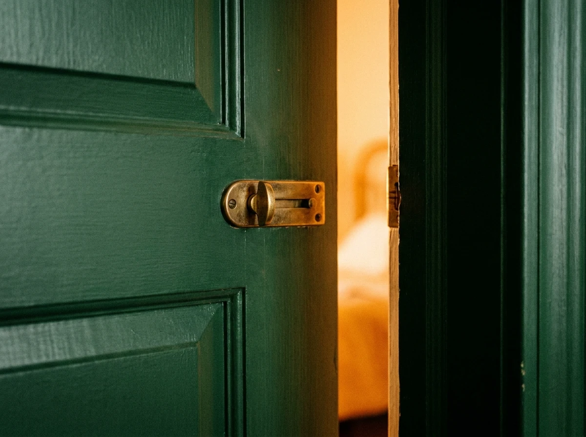 Installation d'un loquet en laiton discret sur une porte