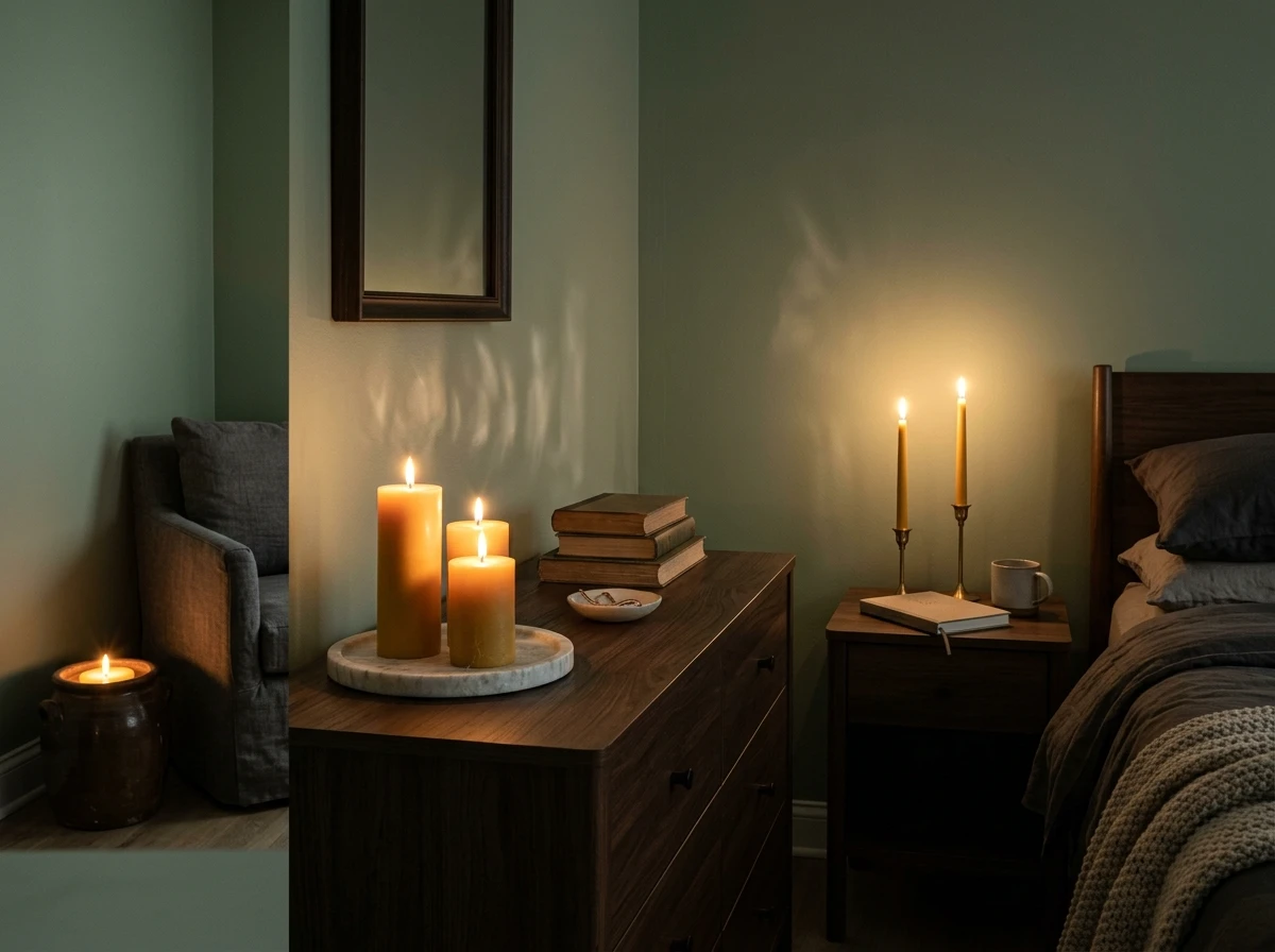 Éclairage d'ambiance chaleureux avec des bougies