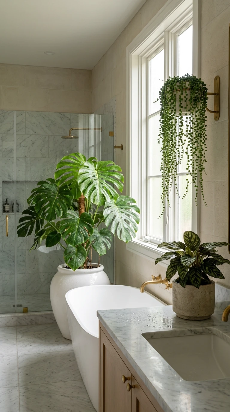 Décoration végétale pour une salle de bain zen