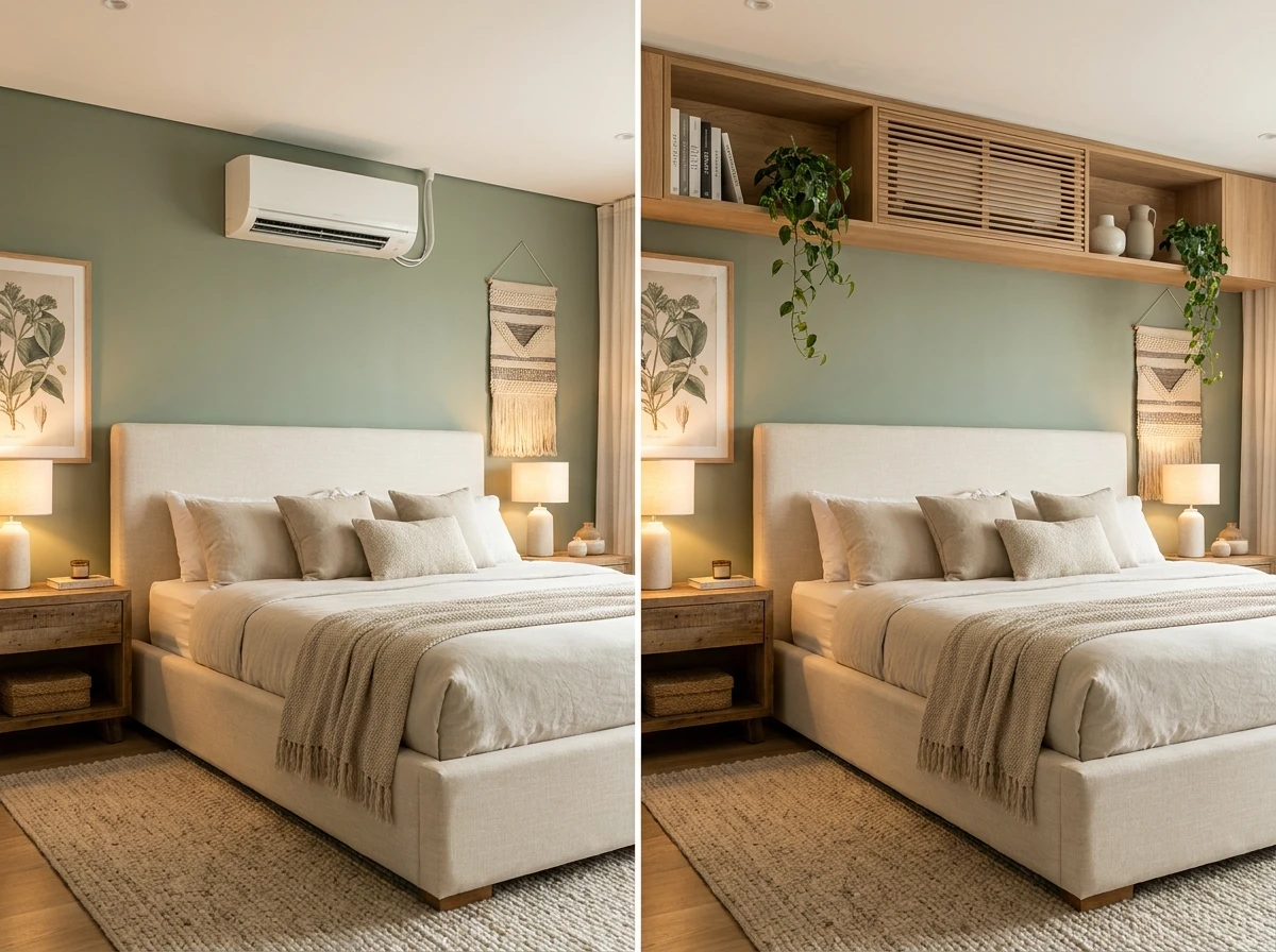 Intégrer avec élégance l'unité de climatisation dans la chambre
