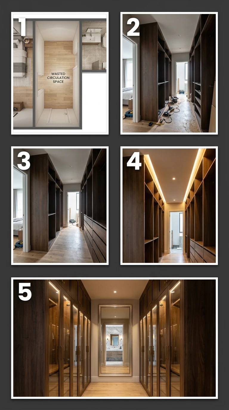 Aménager un dressing sur mesure entre la chambre et la salle de bain