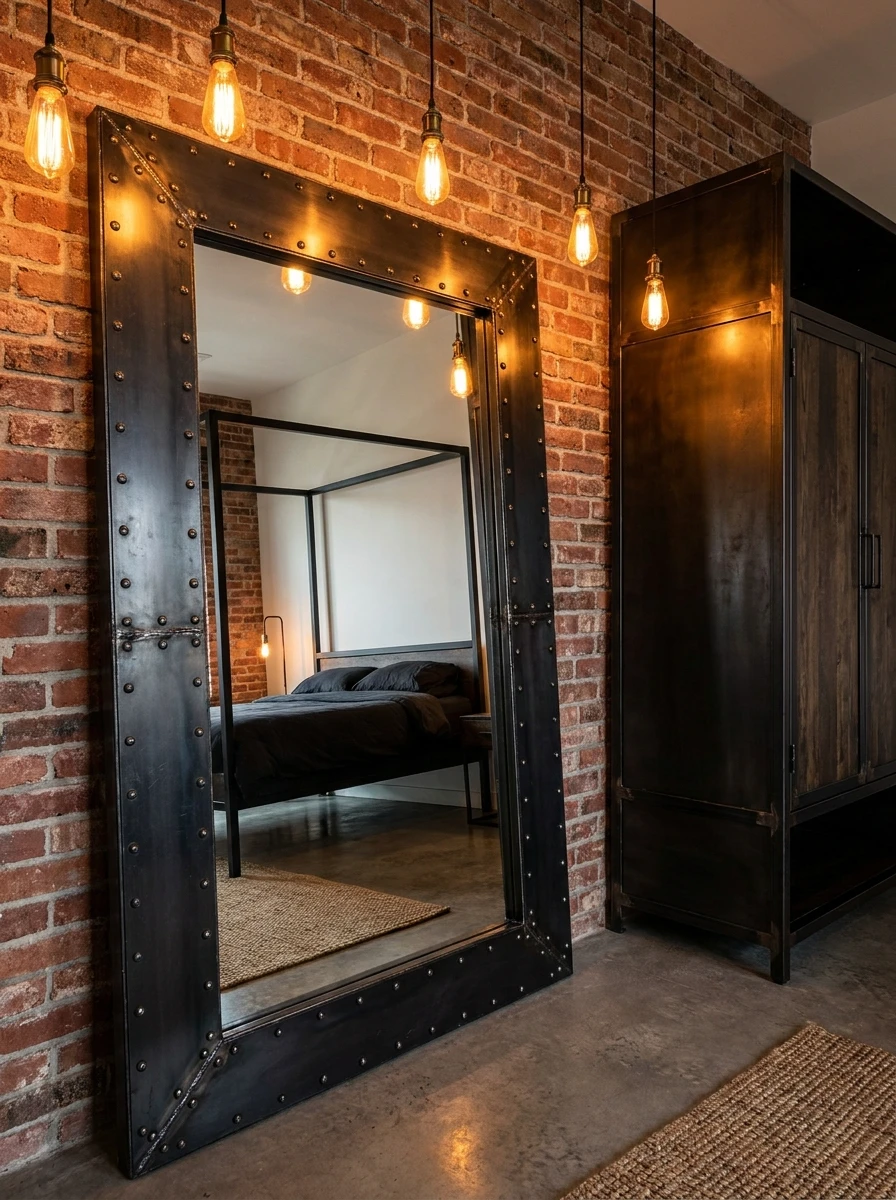 Intégrer un miroir industriel comme pièce de caractère