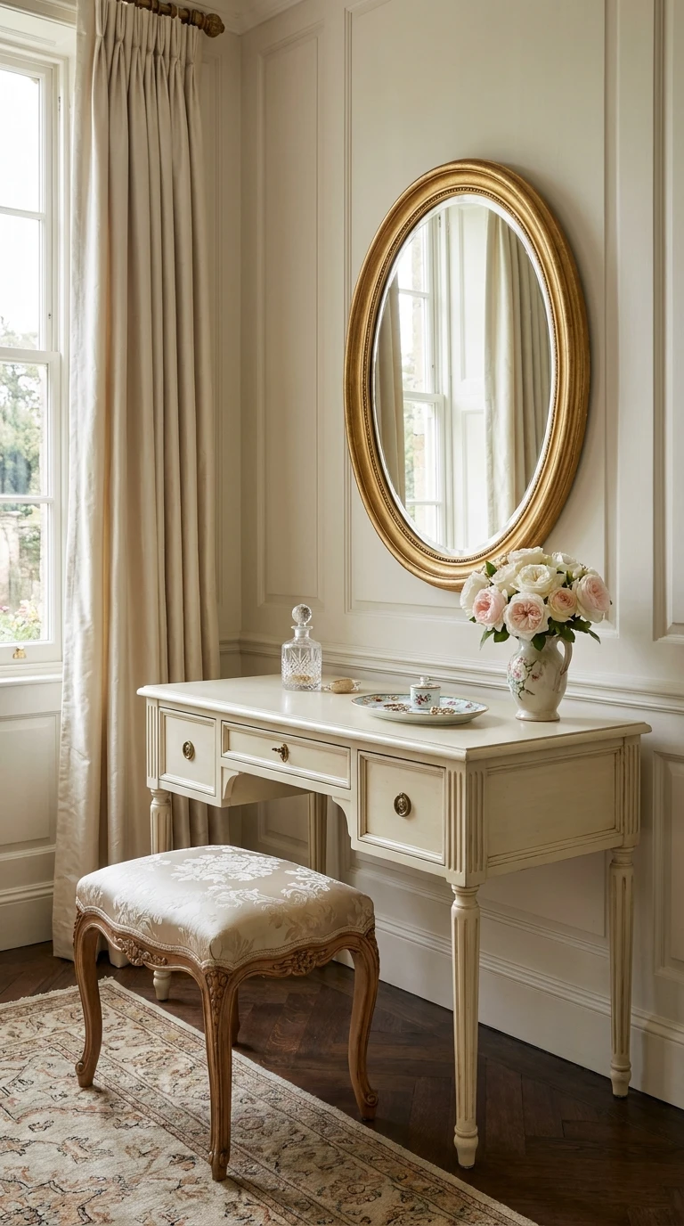 Intégrer une coiffeuse de style Louis XVI ou Directoire