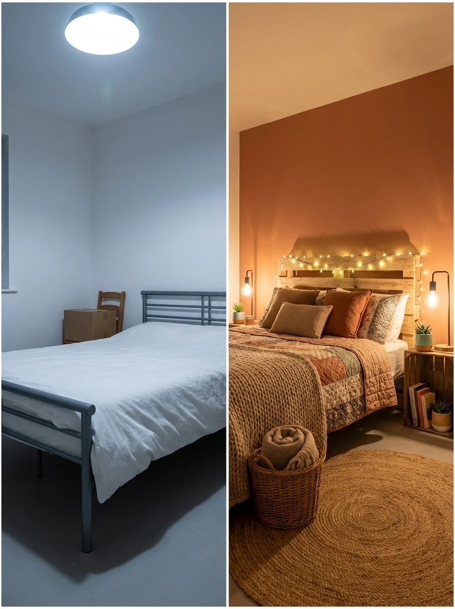 Avant-après : Créer une chambre cocooning à petit budget