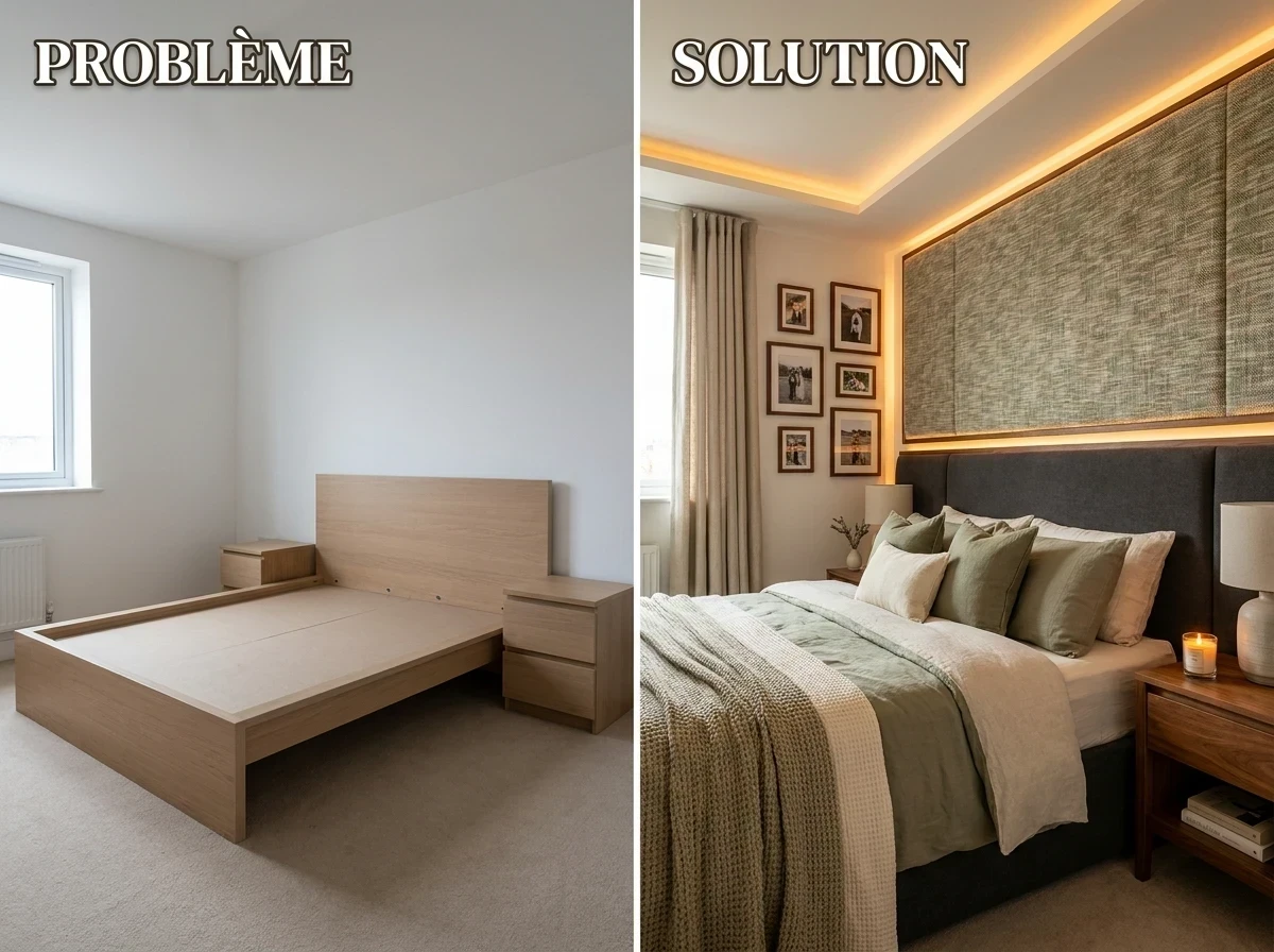 la chambre manque d'intimité et de caractère