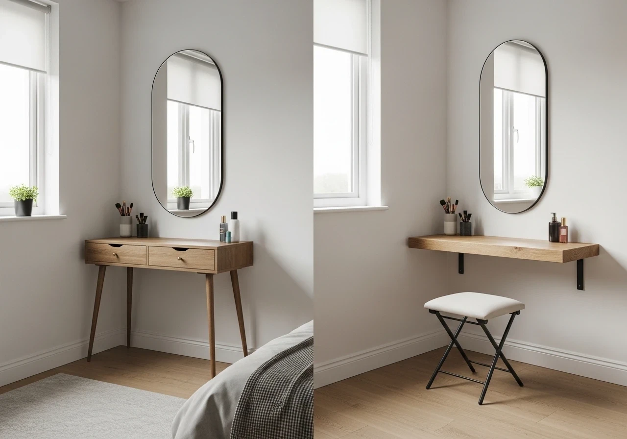 Coiffeuse murale suspendue : solution gain de place