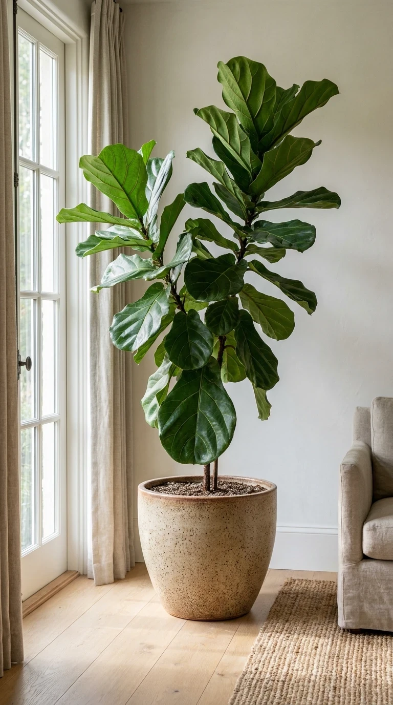 La plante architecturale dans un cache-pot en céramique mate
