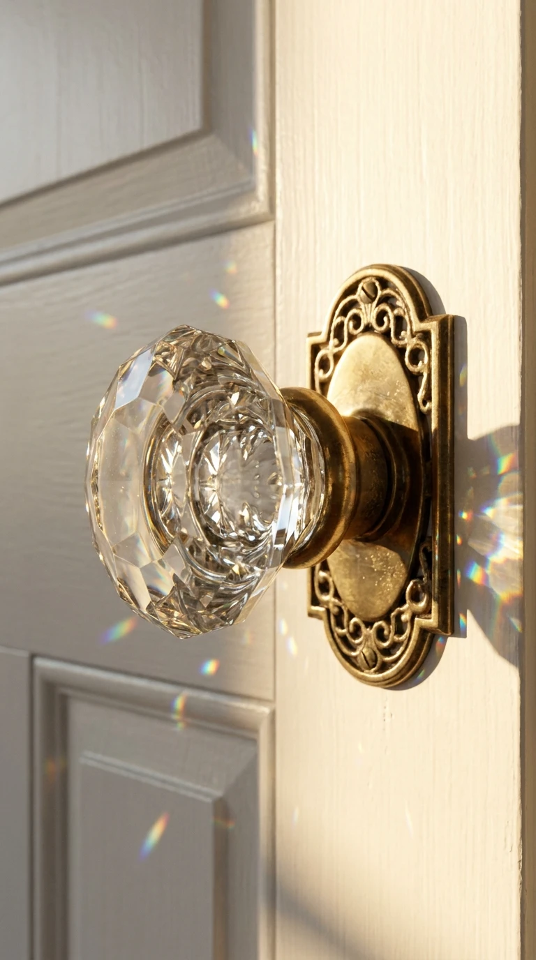 La poignée de porte en porcelaine ou en cristal taillé