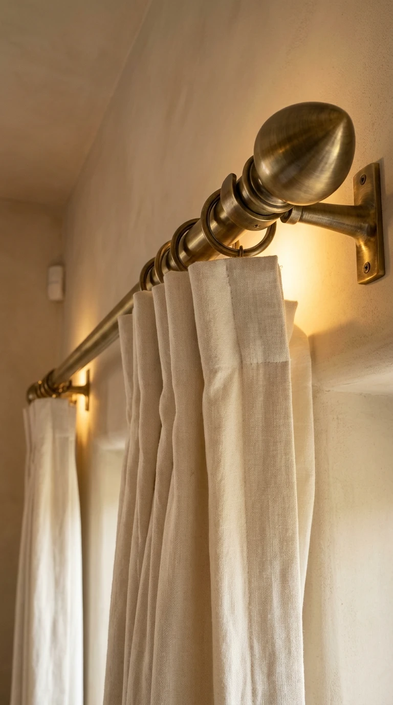 La tringle à rideaux décorative en laiton vieilli