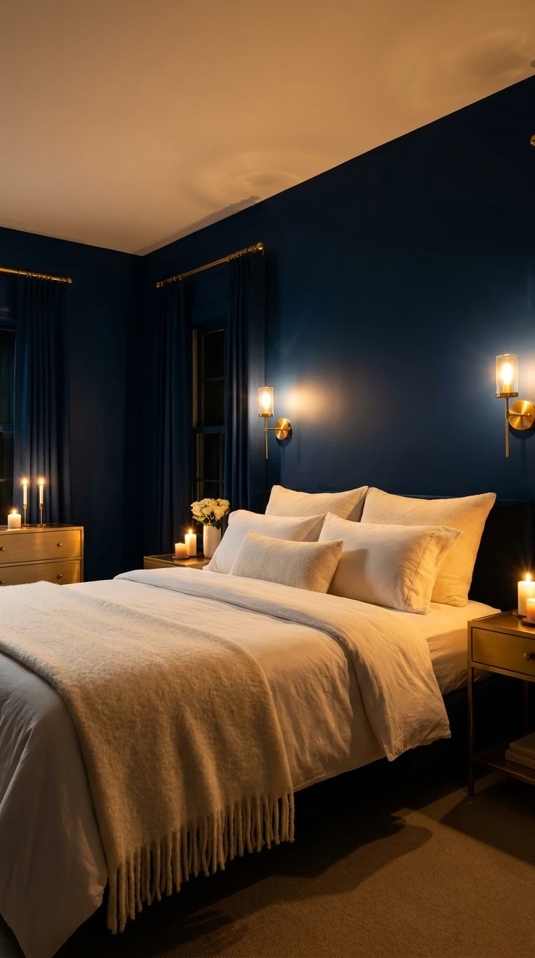 Décoration de chambre bleu nuit : intensité et refuge