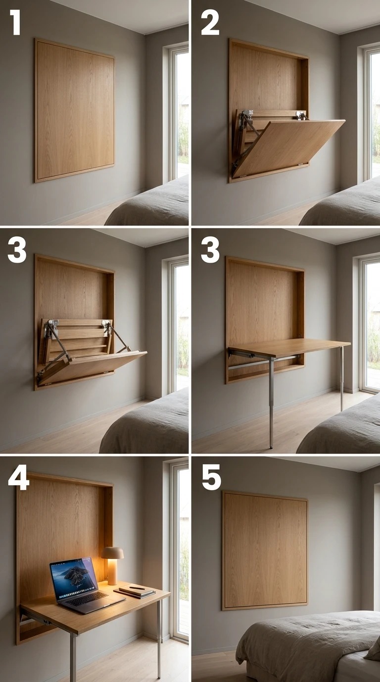 Le bureau mural rabattable : solution gain de place optimale