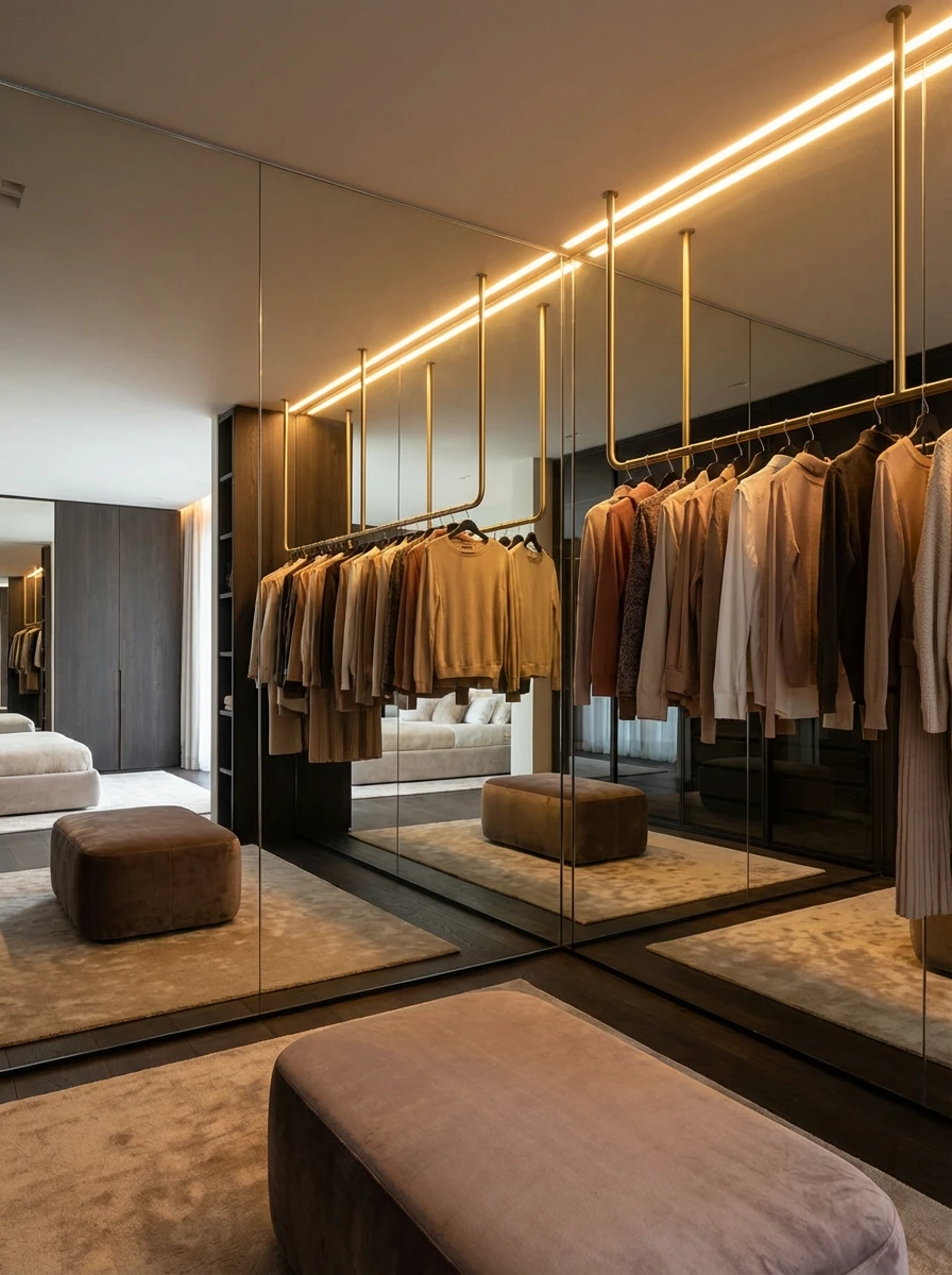 Dressing de Luxe avec Miroirs Toute Hauteur