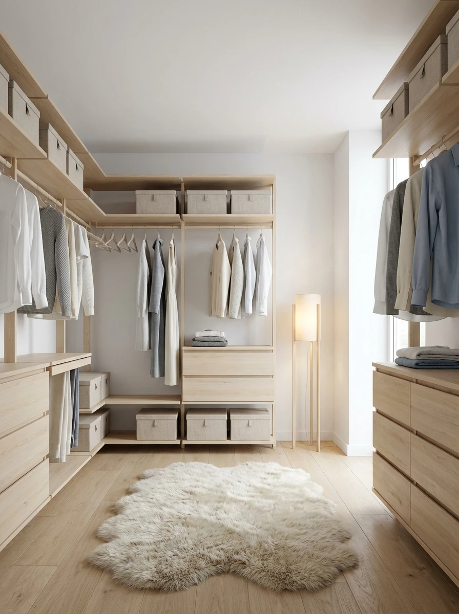 Dressing Scandinave Minimaliste en Bois Clair