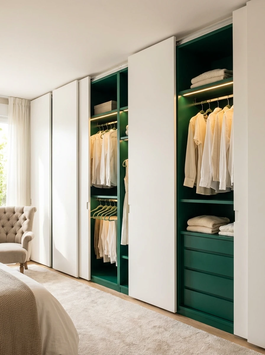 Dressing sur mesure coloré : l'élégance du vert émeraude