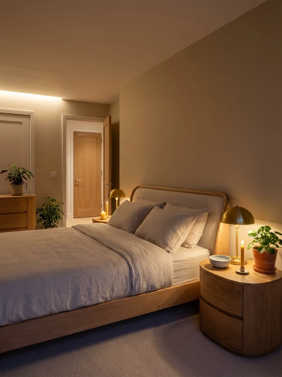 Chambre cocooning et feng shui aux tons naturels