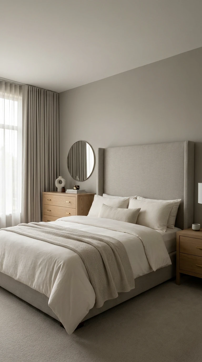 Le grège pour une chambre à la sophistication naturelle