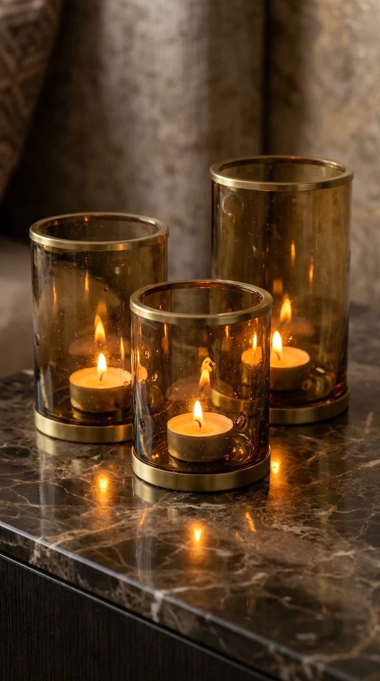 Les photophores en laiton et verre soufflé : la lumière de flamme