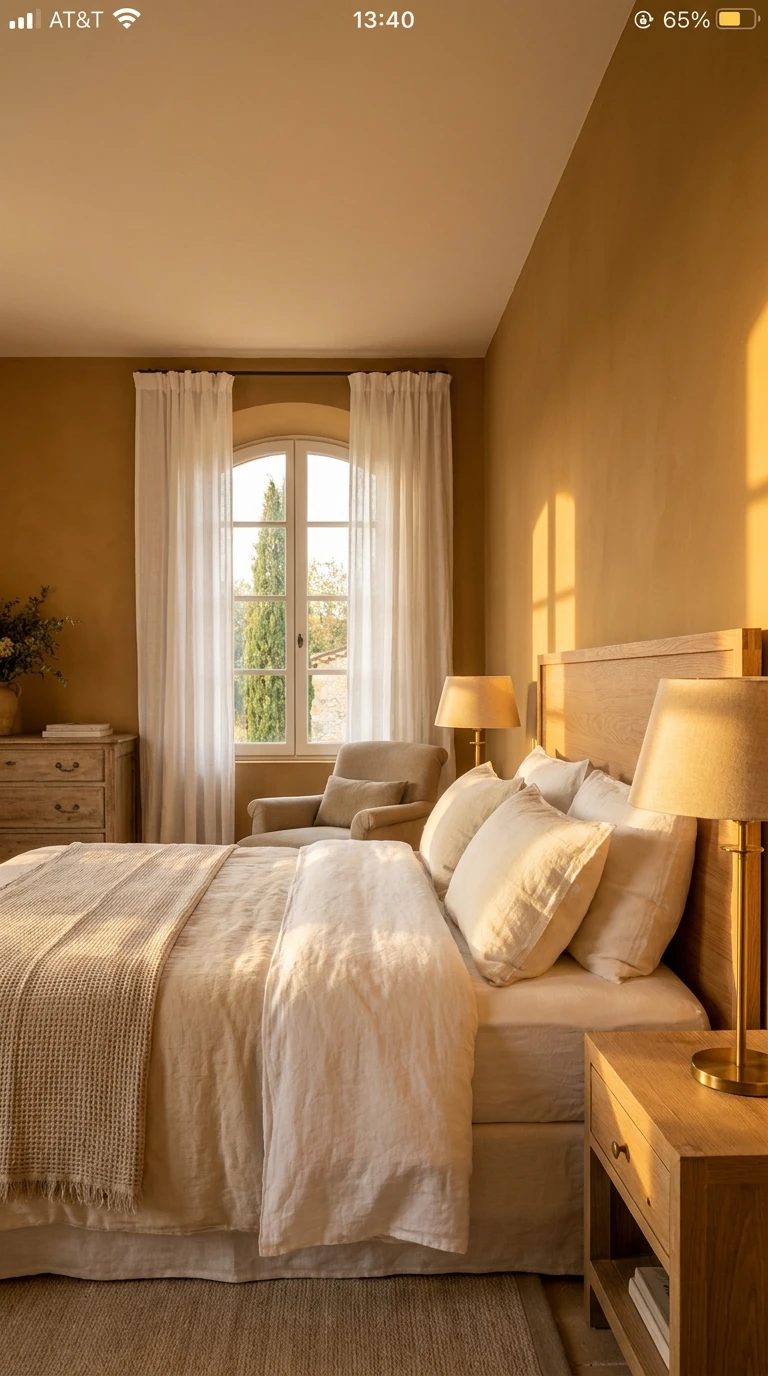L'ocre, chaleur dorée et lumière dans la chambre