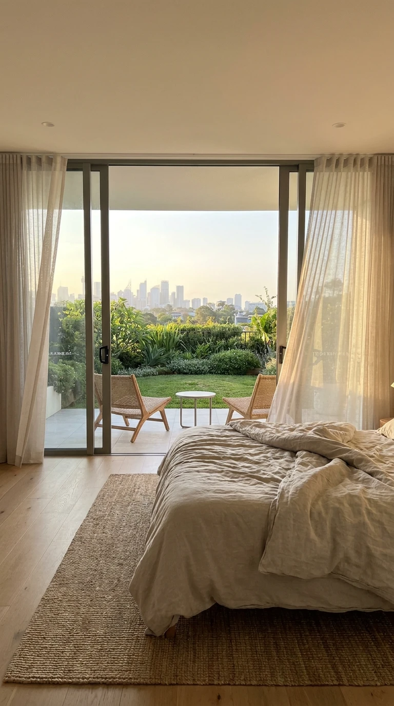 Aménagement d'une chambre avec vue panoramique sur la ville