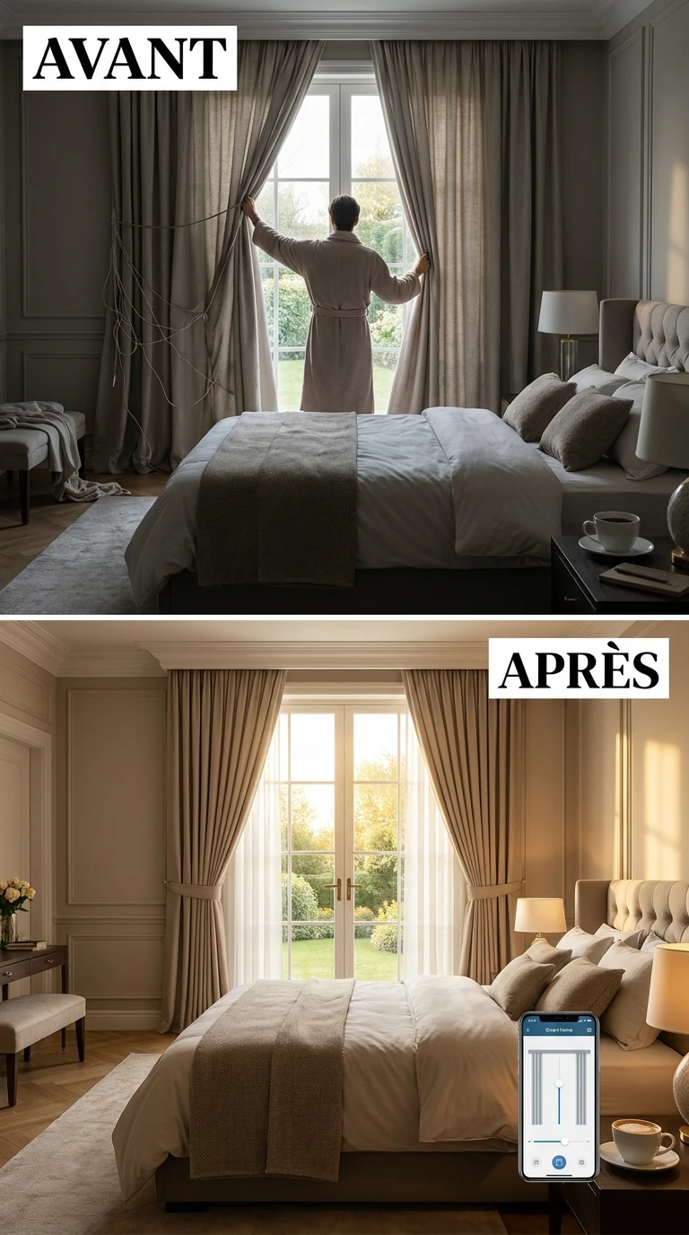Motorisation automatique des volets et rideaux pour chambre