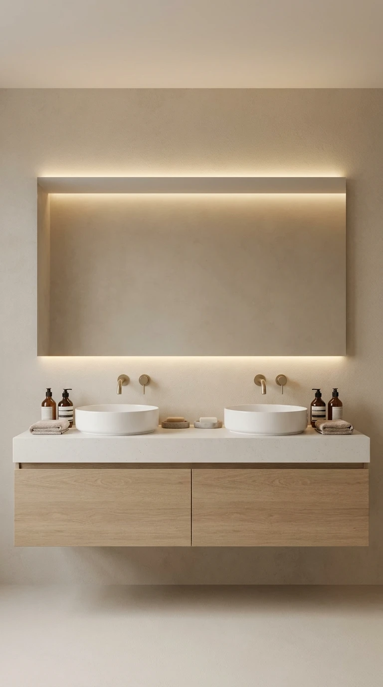Double vasque moderne pour une salle de bain design et confortable