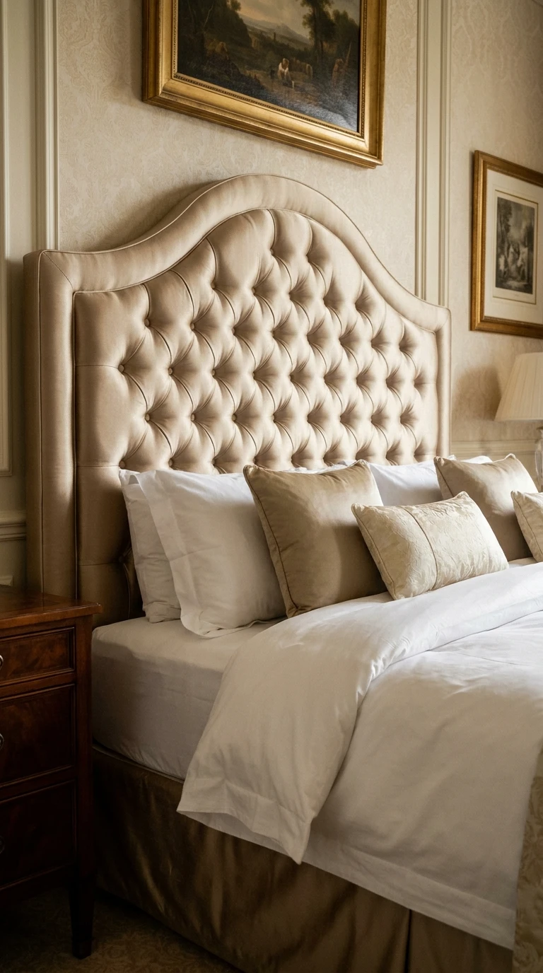 Opter pour une tête de lit capitonnée en tissu noble