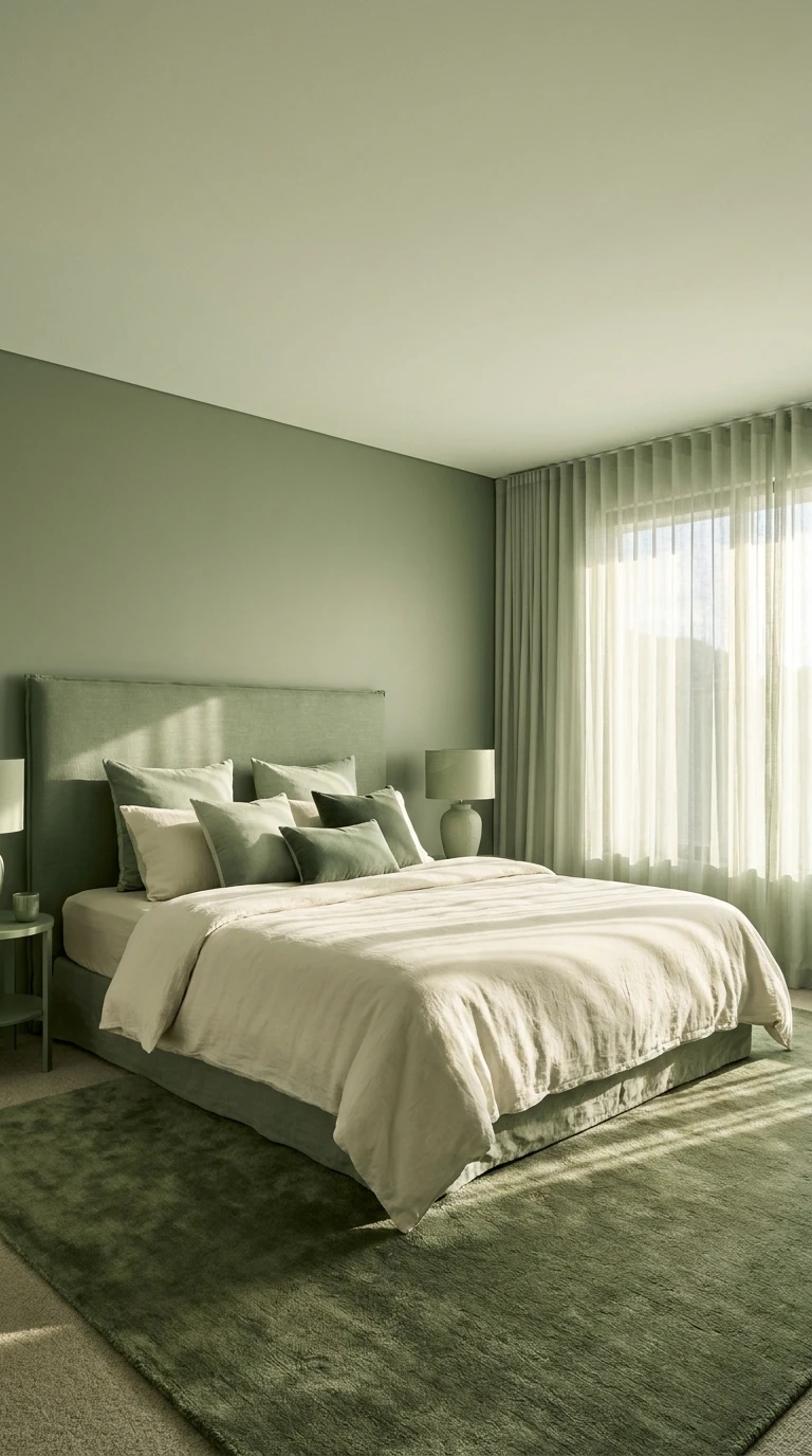 Chambre monochrome vert : oser le camaïeu pour une ambiance immersive
