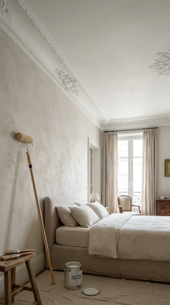 Peindre le plafond avec de la peinture minérale