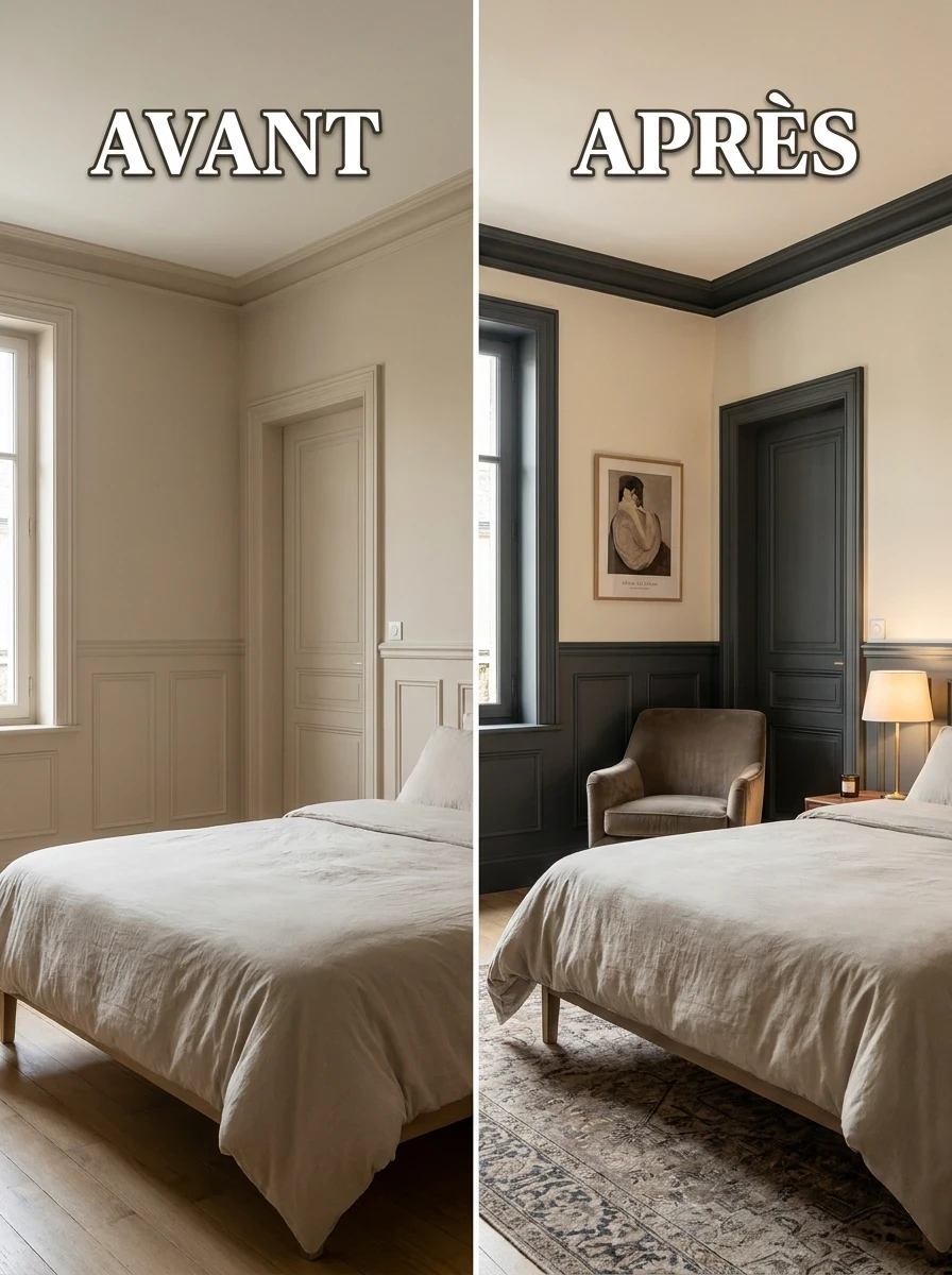 Peindre les boiseries et moulures en contraste