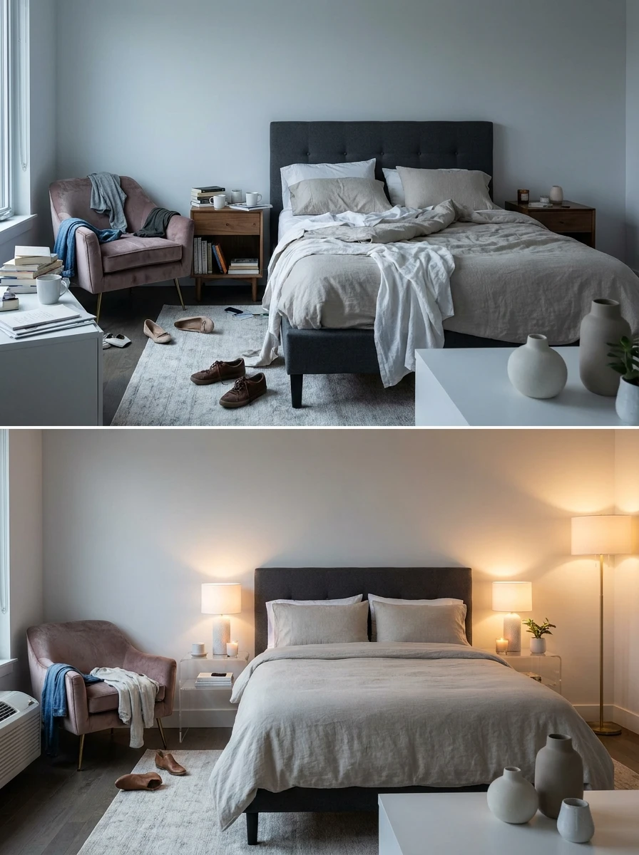 Maintenir l'ordre pour une chambre paisible et intime