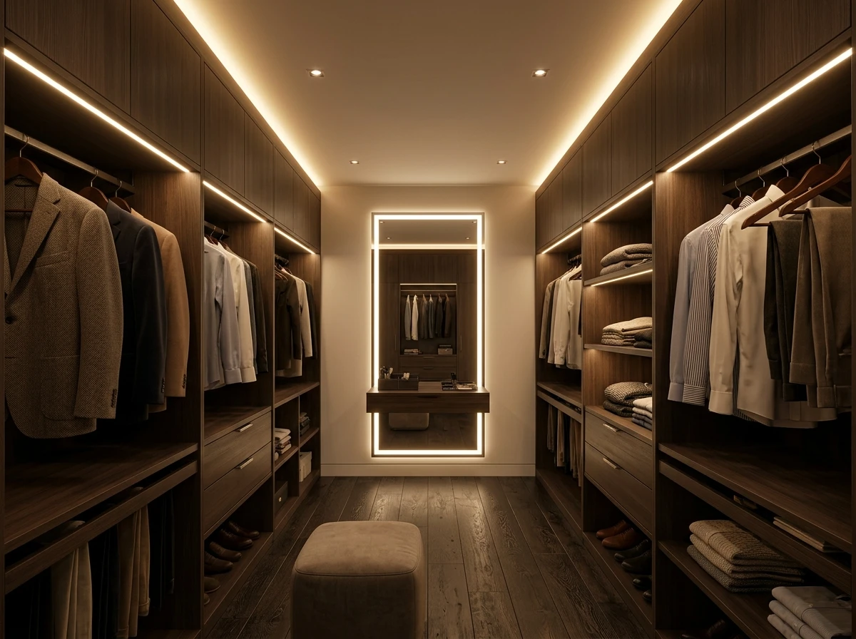 Soigner l'éclairage du dressing attenant