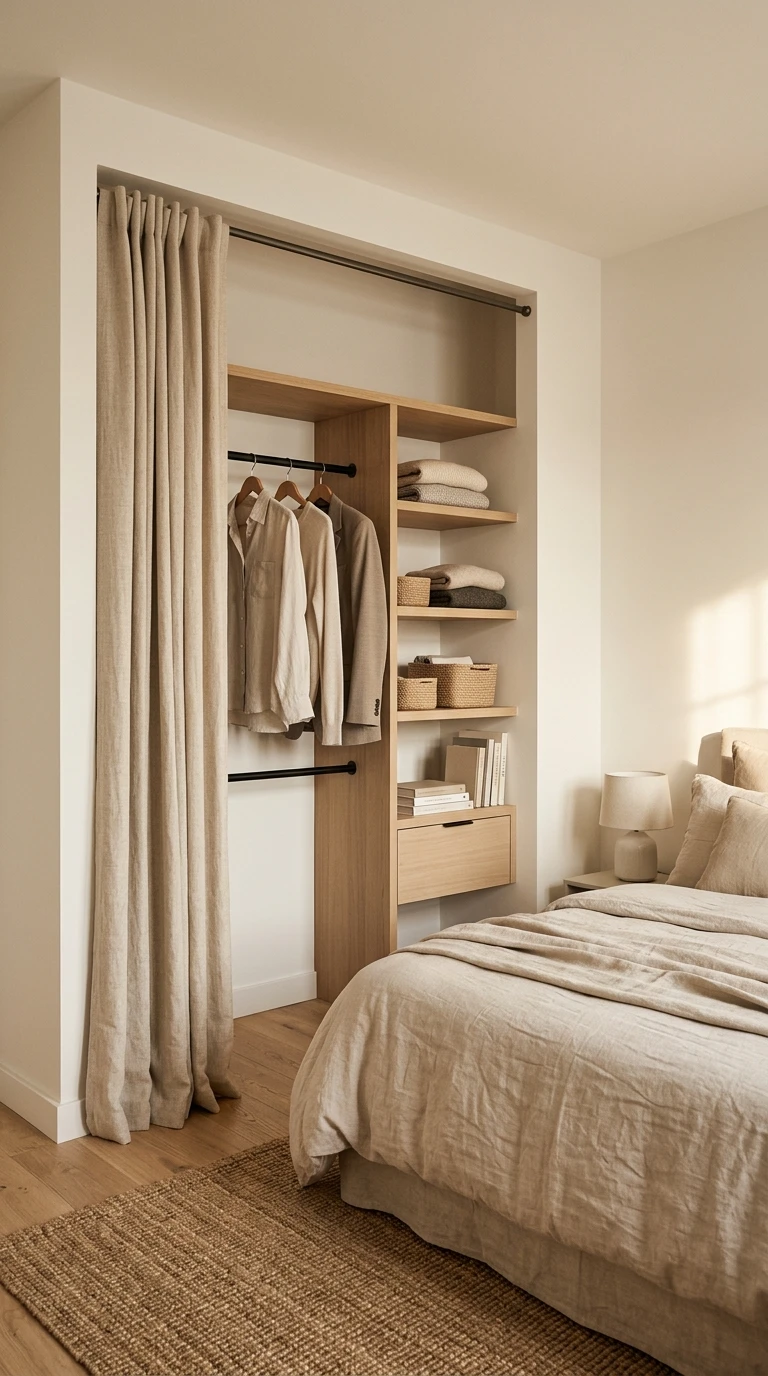 Aménagement d'un dressing compact et minimaliste