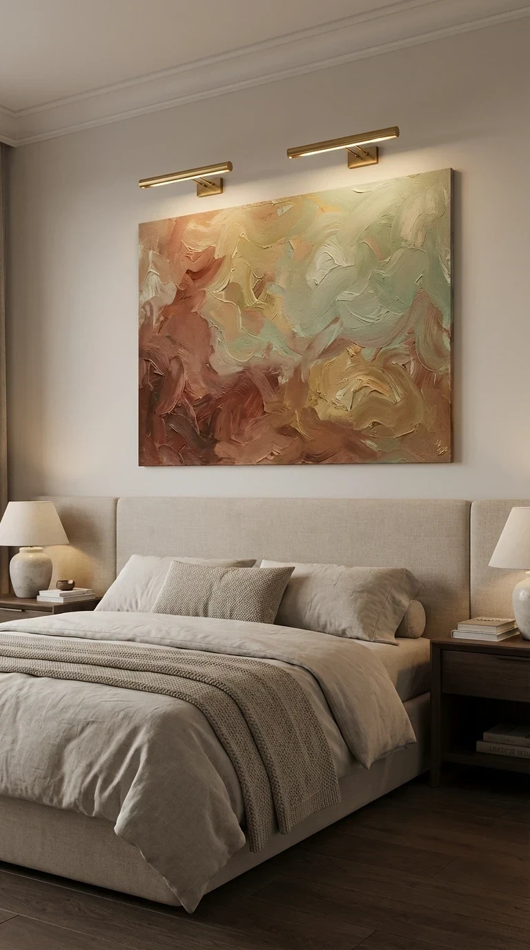 Tableau Abstrait au-dessus d'un Lit pour une Touche Personnelle