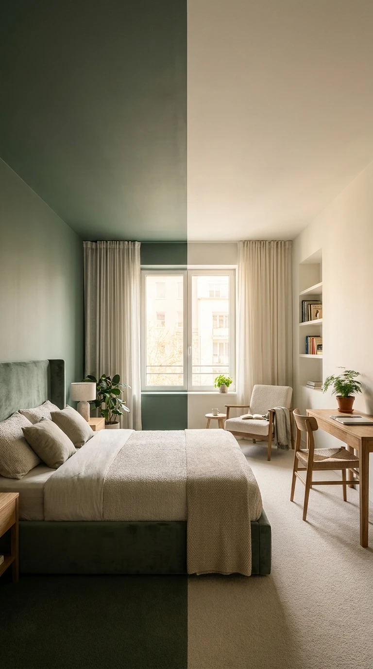 Zonage par la couleur : délimiter une chambre et un bureau